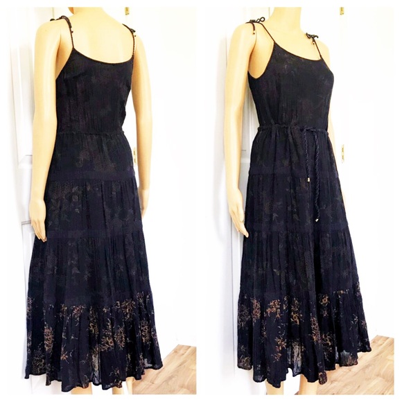 Ulla Johnson Dresses & Skirts - USA Johnson Black Floral Ruffle Maxi  Aline Dress